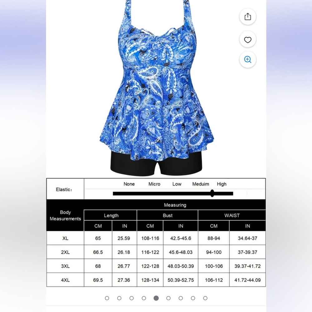 Plus Size 2 Piece Ruffle Bathing Suit Drawstring Tank with Boyshort… - Picture 5 of 9